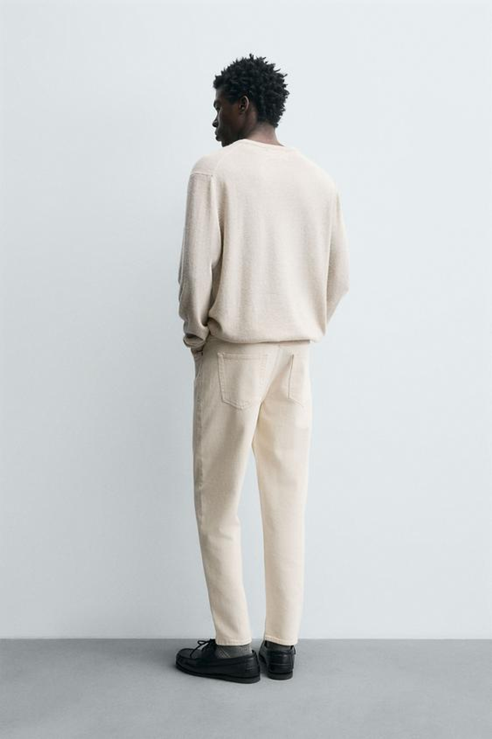 ZARA ДЖИНСЫ SLIM TAPERED FIT, ЭКРЮ