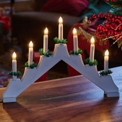 UDL-L7101-007-SWA-WW WHITE BRIDGE Фигура Новогодняя горка. 39.5х30.5см. 7 миниламп накаливания. Теплый белый свет. Корпус белый. Материал пластик. TM Uniel