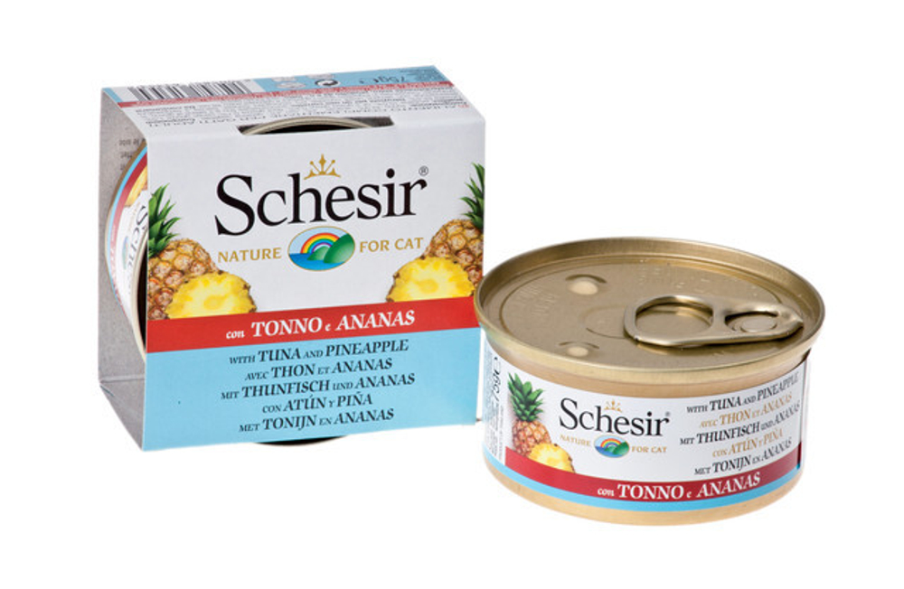 "Schesir" консервы для кошек ТУНЕЦ+АНАНАС+РИС 75гр x 1 шт.