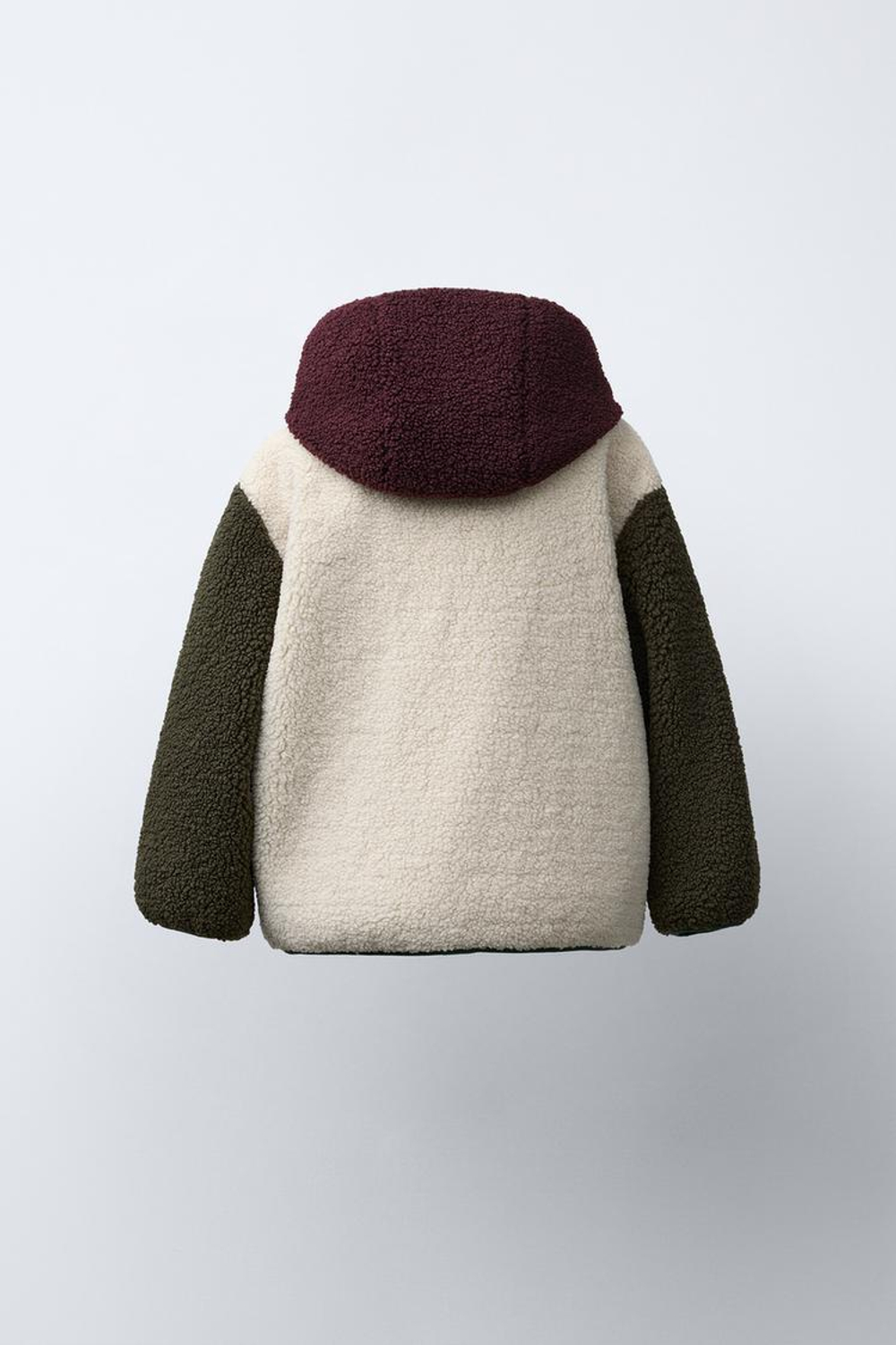 ZARA КУРТКА В ТИЛЕ КОЛОР-БЛОК, ЭКРЮ/ХАКИ