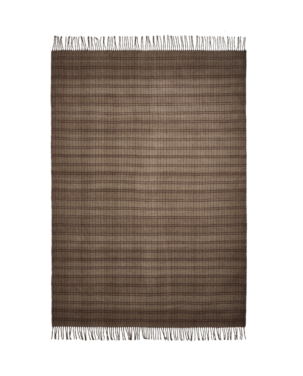 Zara Home плед из полиэстера, хаки, в полоску, 140x190 см