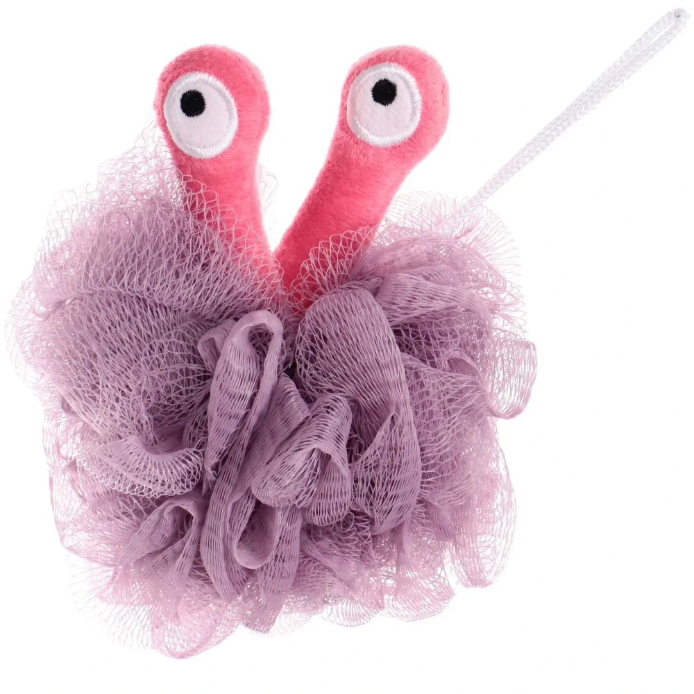 Мочалка нейлоновая для тела детская «MIR KRASOK», глазастик, цвет сиреневый, (ZIP пакет)