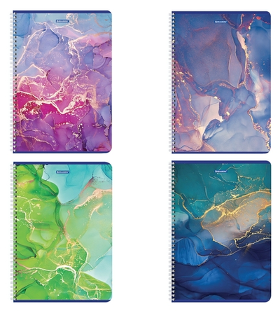 Тетрадь А4 96л. клетка "Marble" гребень, матовая ламинация, в ассортименте (BRAUBERG)