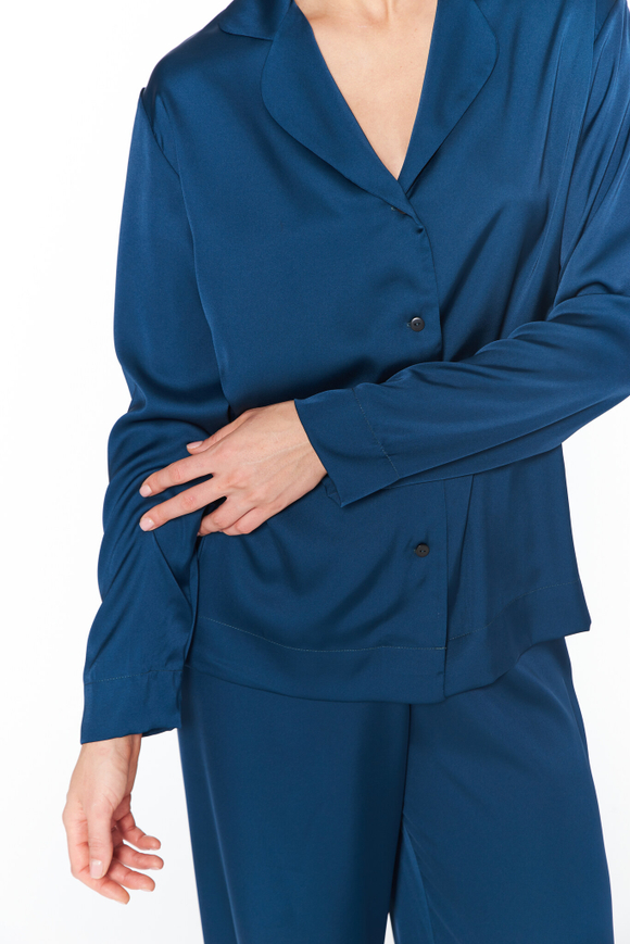 Шелковая блуза изумрудная