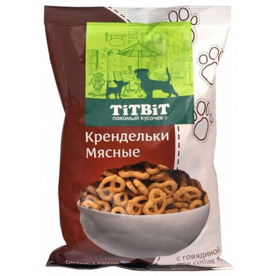 Лакомство "Печенье Крендельки мясные с говядиной" 500 г - для собак (TiTBiT Лакомый кусочек 25116)