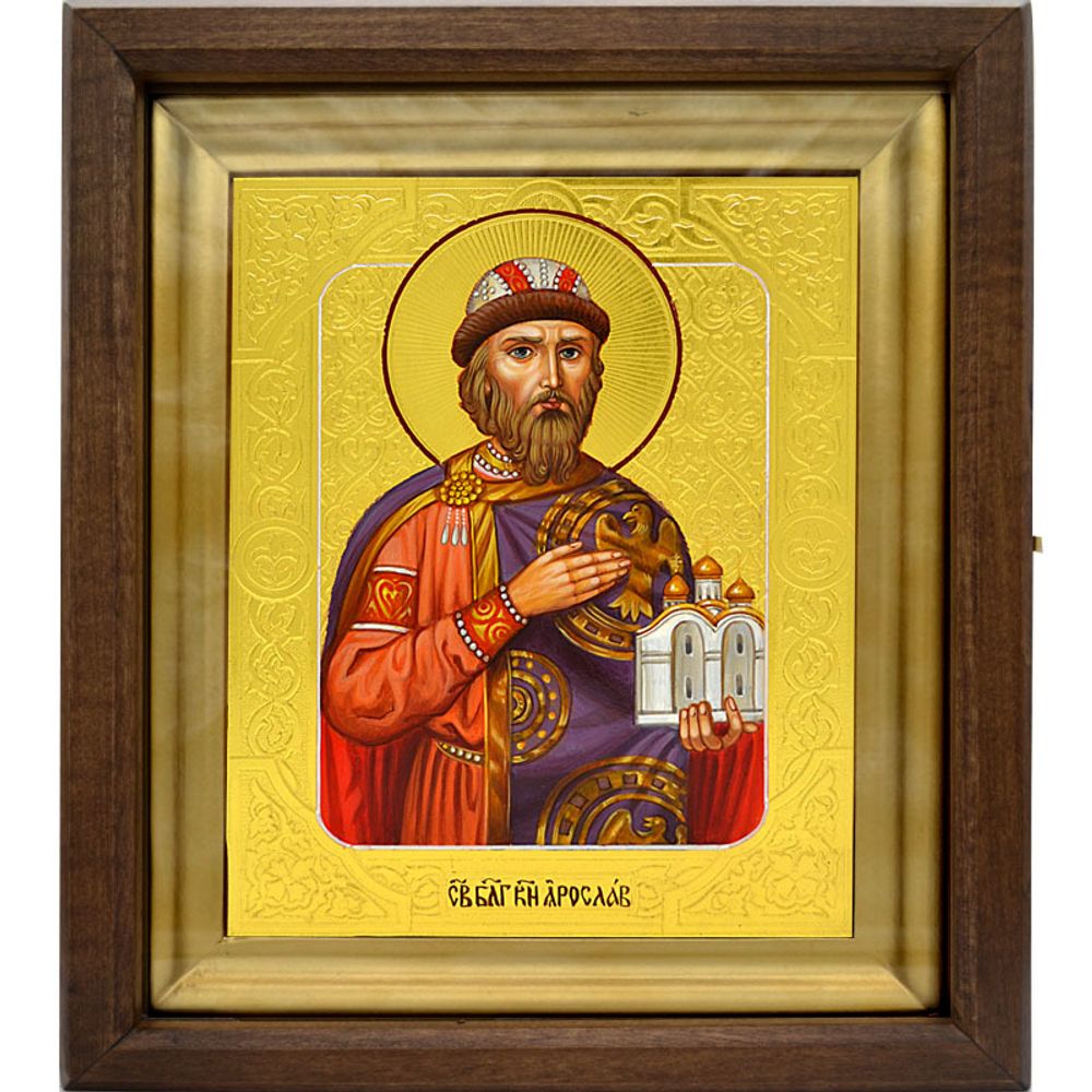 Святой князь Ярослав. Рукописная икона.