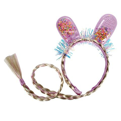 Ободок с косами с УШКАМИ 3 цвета микс, пакет с-30970