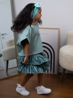 Летний костюм для девочки, юбка и футболка