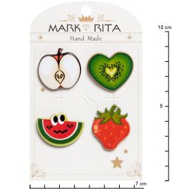 MR- 85 Н-р брошей с цанговым зажимом бабочка «Фруктик» Mark Rita