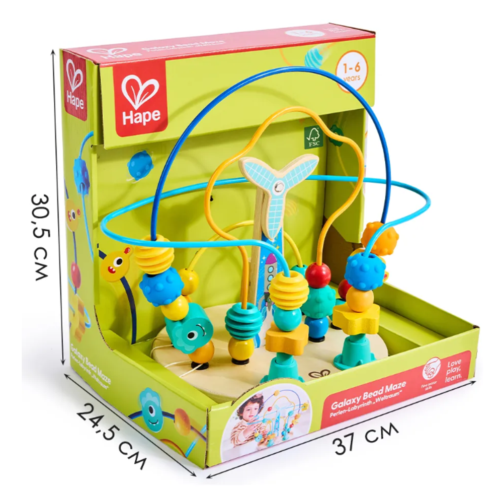 Детская головоломка "Умняша" Галактический лабиринт c бусинами