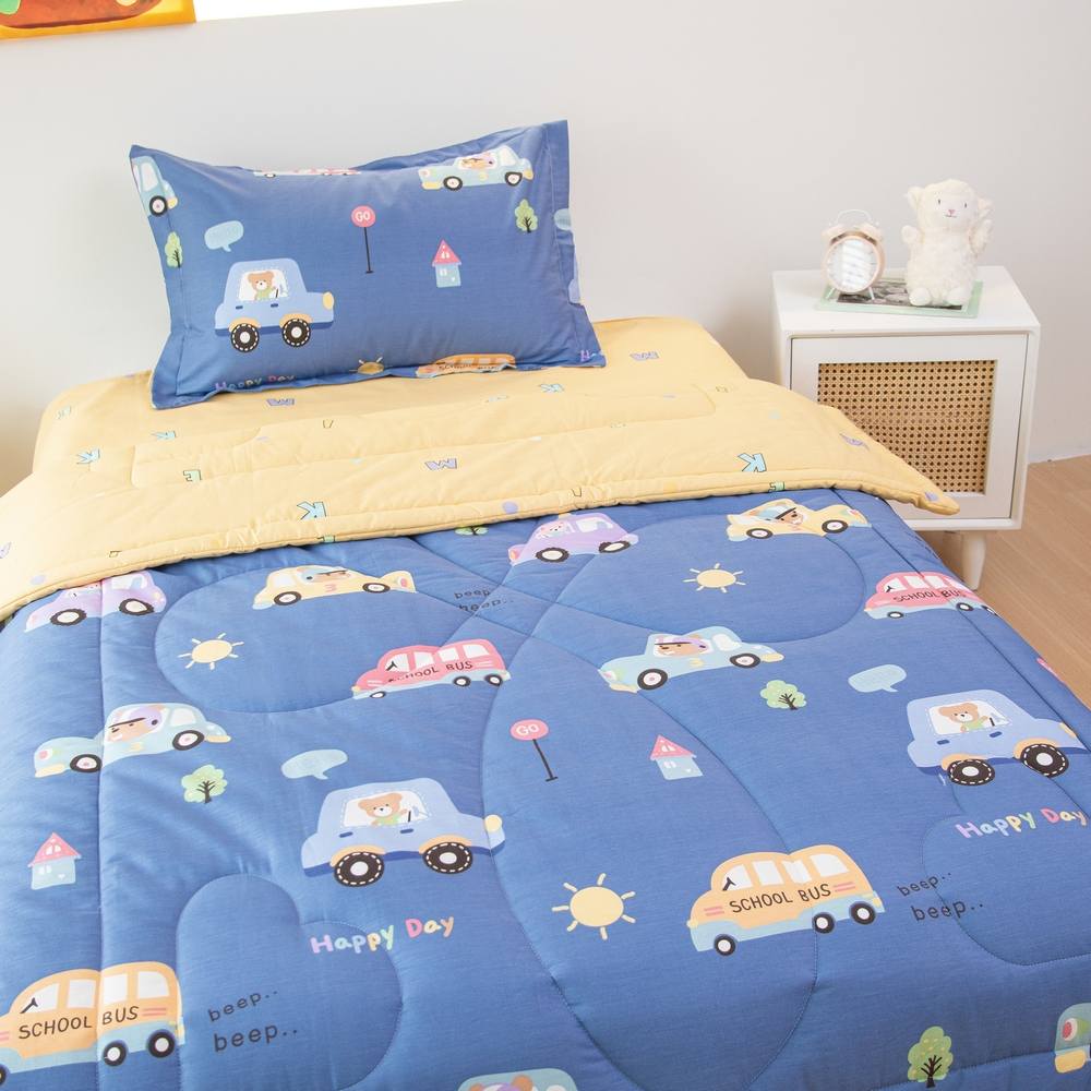 Комплект постельного белья Сатин с Одеялом Young 100% хлопок на резинке OBKR023