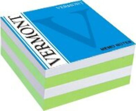 Блок бумаги для записи (90*90*45мм) цветной, зеленый/белый, непроклеенный, 65 г/м2, белизна 95%