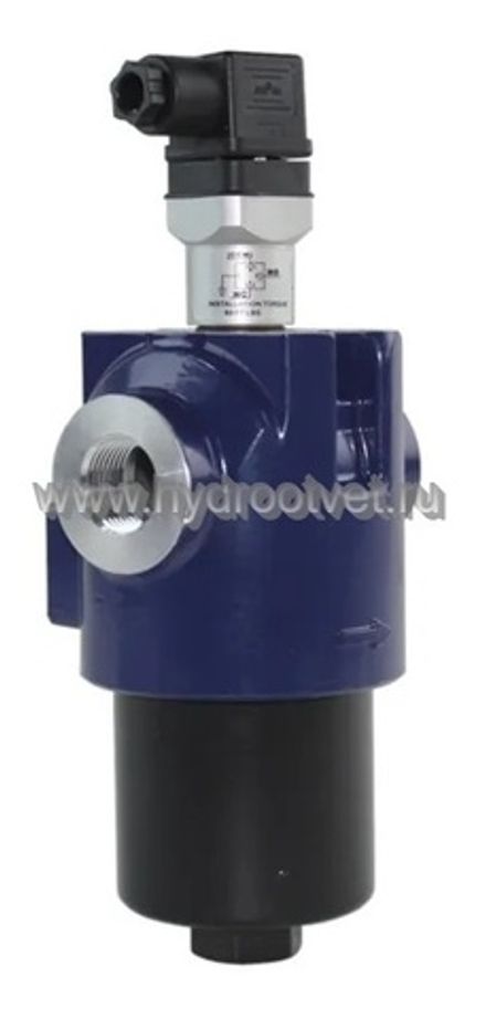 WKLFBN/HC60IC10D1.1/-L24 - Линейный фильтр гидравлический одинарный модели LF тонкость фильтрации 10 мкм, типоразмер 60, вид присоединения: резьба G3/4, материал корпуса - алюминий, рабочее давление до 100 бар, визуально-электрический (лампа с напряжением 24В) индикатор загрязнения