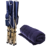 Раскладушка кемпинговая складная с матрасом 188*66*49 см, серый-синий