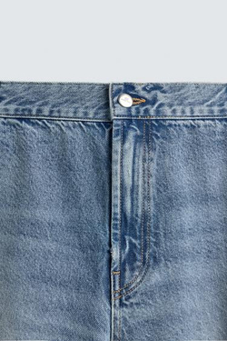 ZARA ДЖИНСОВЫЕ ШОРТЫ ЧИНОС RELAXED FIT, СИНИЙ