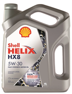 Моторное масло Shell Helix HX8 5W-30, синтетическое, 4 л