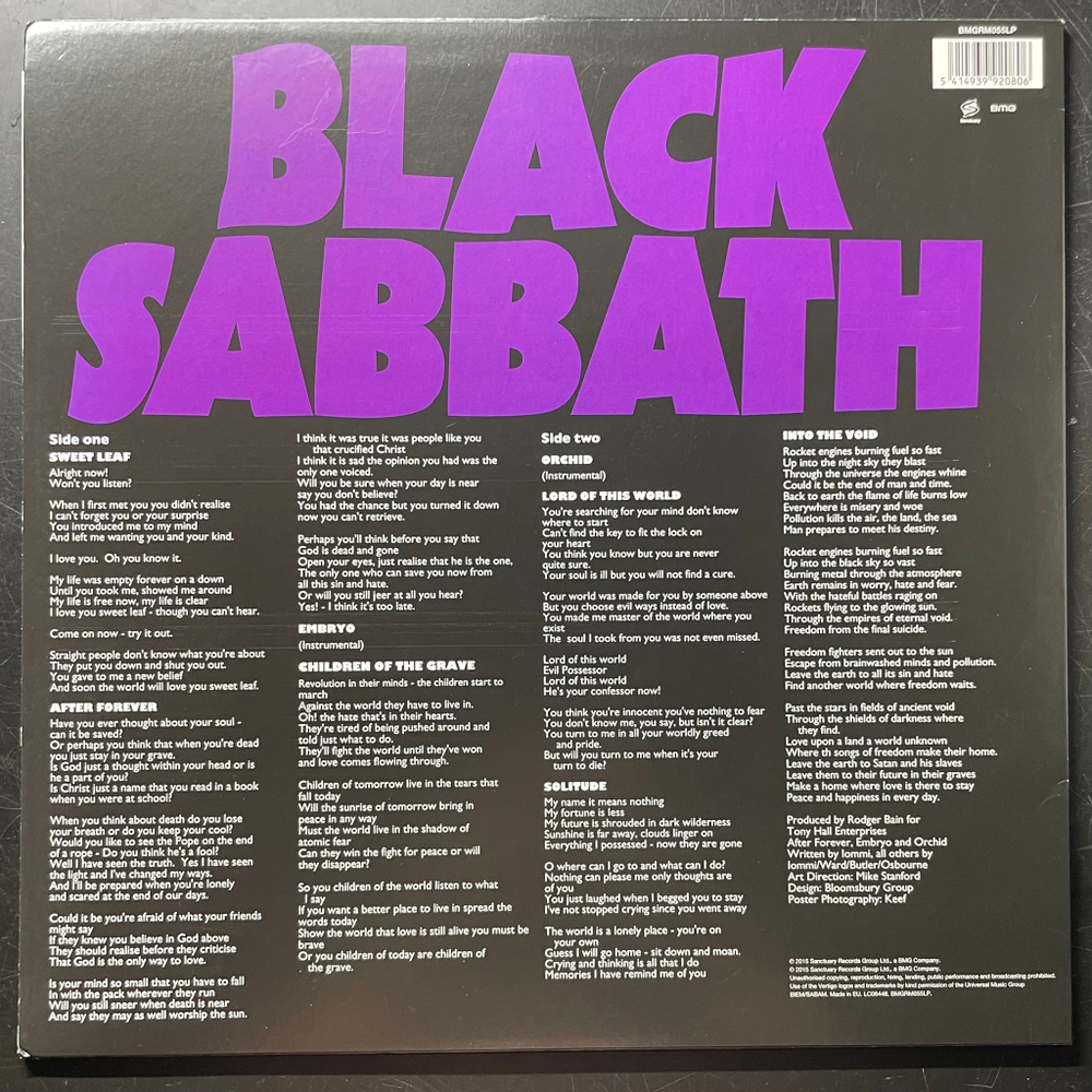 Black Sabbath - Master Of Reality (Европа 2015г.)