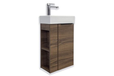 COMFORTY. Тумба-умывальник "Матэ-40" дуб тёмно-коричневый с раковиной COMFORTY 9140