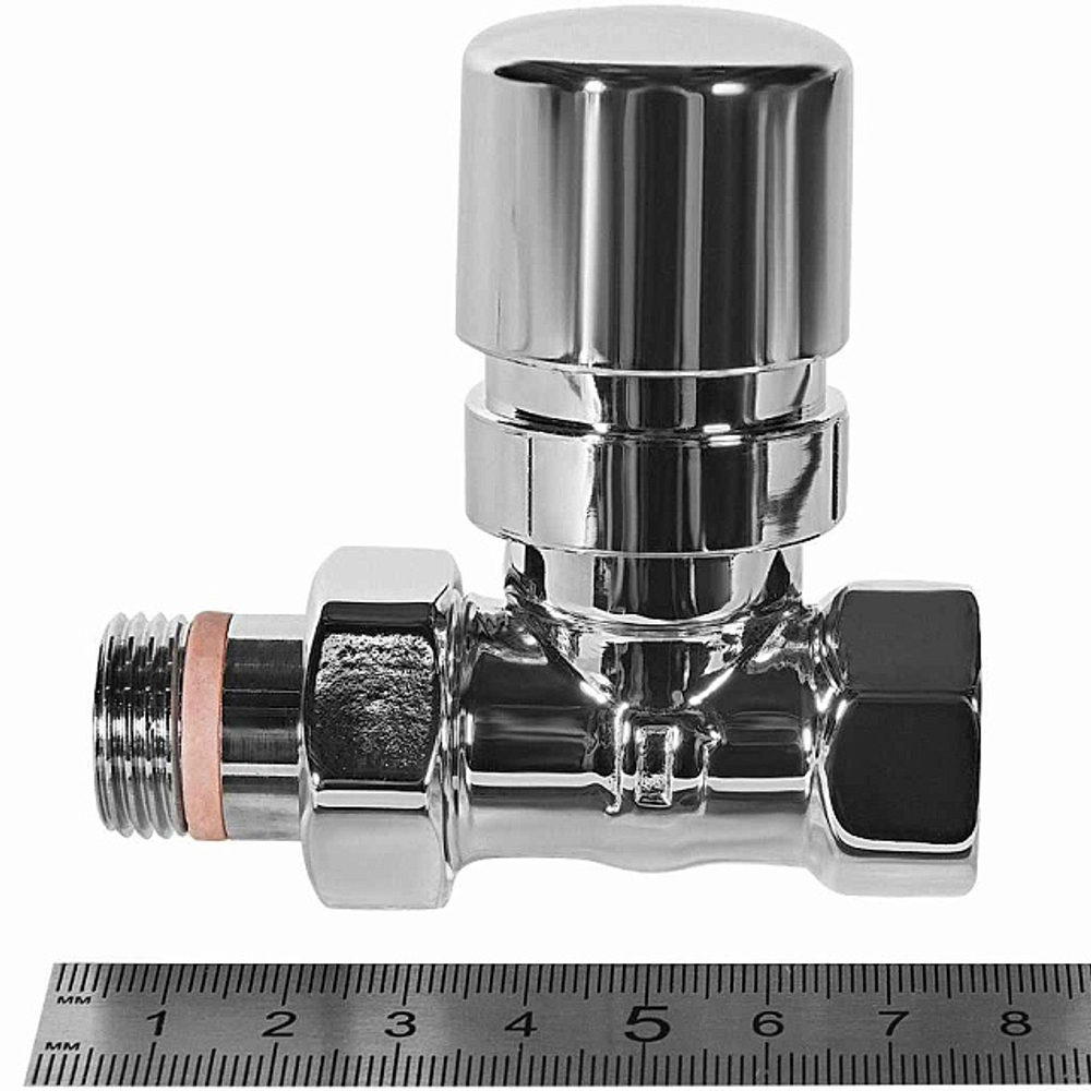 Клапан термостатический прямой STOUT Design - 1/2" (ВР/НР-американка, PN10, Tmax 120°C, EPTF уплотнение, цвет хром)