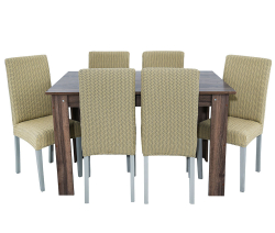 Чехол на стул без оборки Зигзаг, цвет Бежевый, Набор 2 шт.