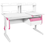 Растущая парта СУТ 25 с задними полками СУТ.15.240 и навесной тумбой (1200×880 мм)