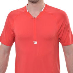 Мужское теннисное поло Wilson Players Seamless Zip Henley 2.0 - красный