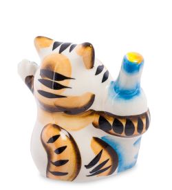 ГЛ- 360 Фигурка «Кот-Кефир» цв. (Гжельский фарфор)