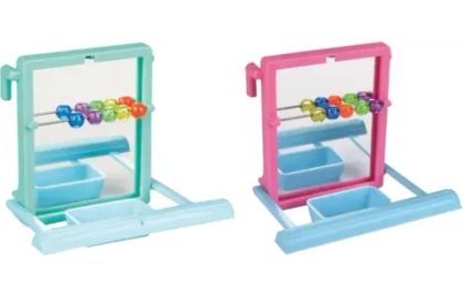 FLAMINGO Игрушка для попугая "Зеркало с жердочкой", 10*7*8,5 см