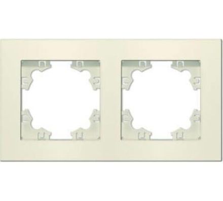 Рамка двухместная горизонтальная "UNIVersal" серия "Афина" слоновая кость (ivory) (еврослот) (HU2312