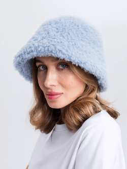 Панама теплая из шерсти мериноса, светло-голубая, SilverFox