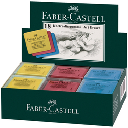 Ластик-клячка Faber-Castell, формопласт, 40*35*10мм, ассорти, пластик. контейнер 127321