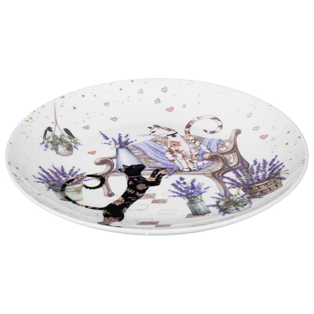 НАБОР ТАРЕЛОК ЗАКУСОЧНЫХ LEFARD "ЛАВАНДОВЫЕ КОТЫ" 2 ШТ. 20,5*2 СМ (КОР=18НАБ.)