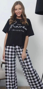 Пижама жен. б/в штаны+футболка 10059
