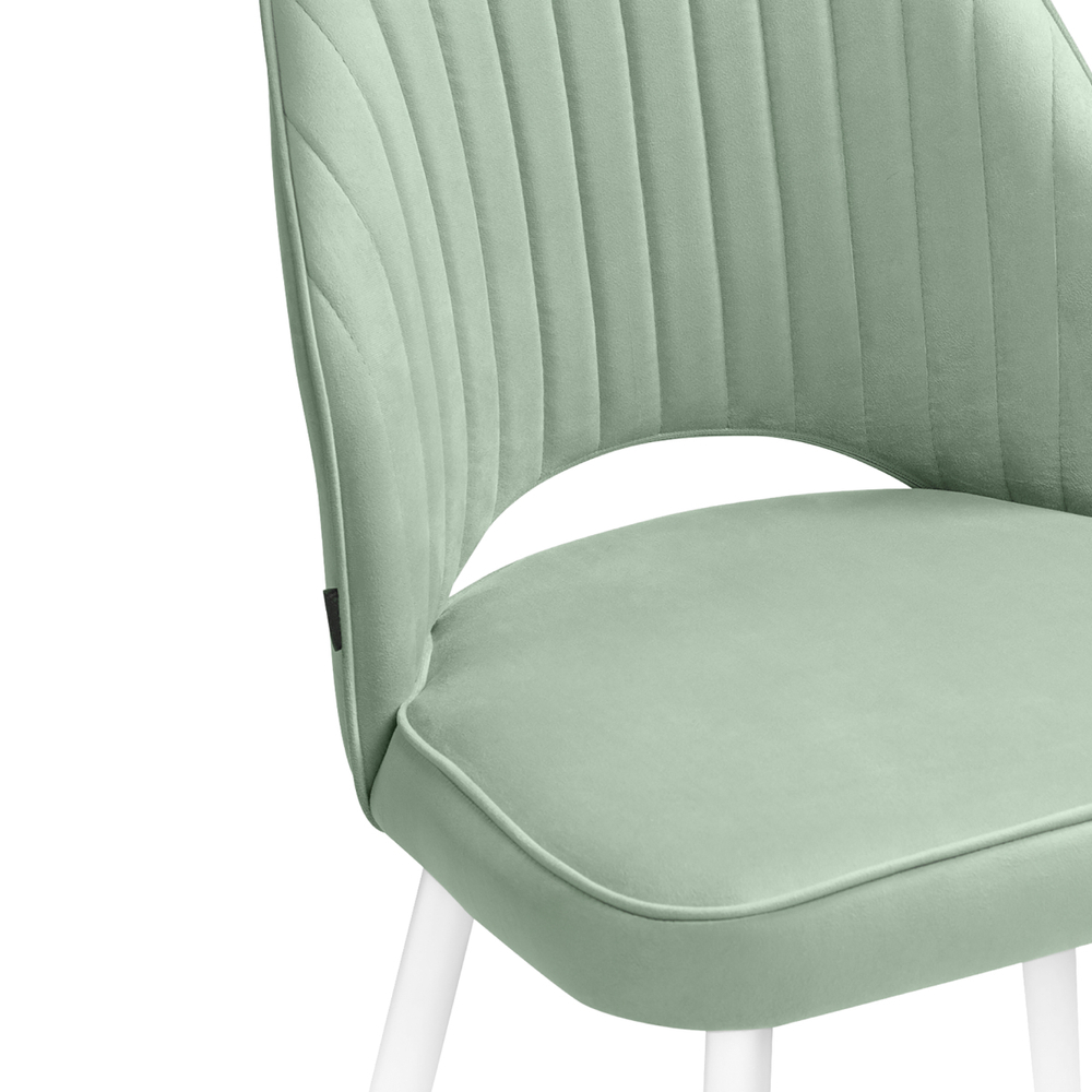 Стул на металлокаркасе Woodville Брейния velutto 14, белый, ножки белые