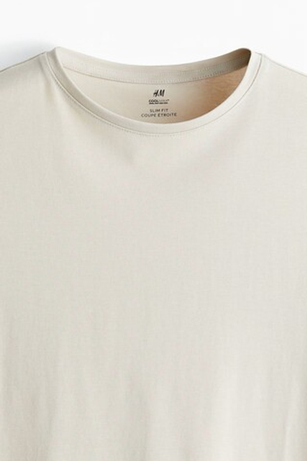 H&M Футболка из легкого трикотажа COOLMAX® Slim Fit, бежевый