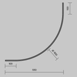 Коннектор радиусный R900 накладной Maytoni   TRA184-R900-11B