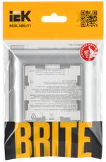 BRITE Рамка 1-местная РУ-1-Бр алюминий/алюминий IEK