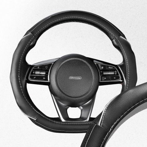 Оплетка руля M 37-38 см экокожа черно-серая Drift-2 (SKYWAY)