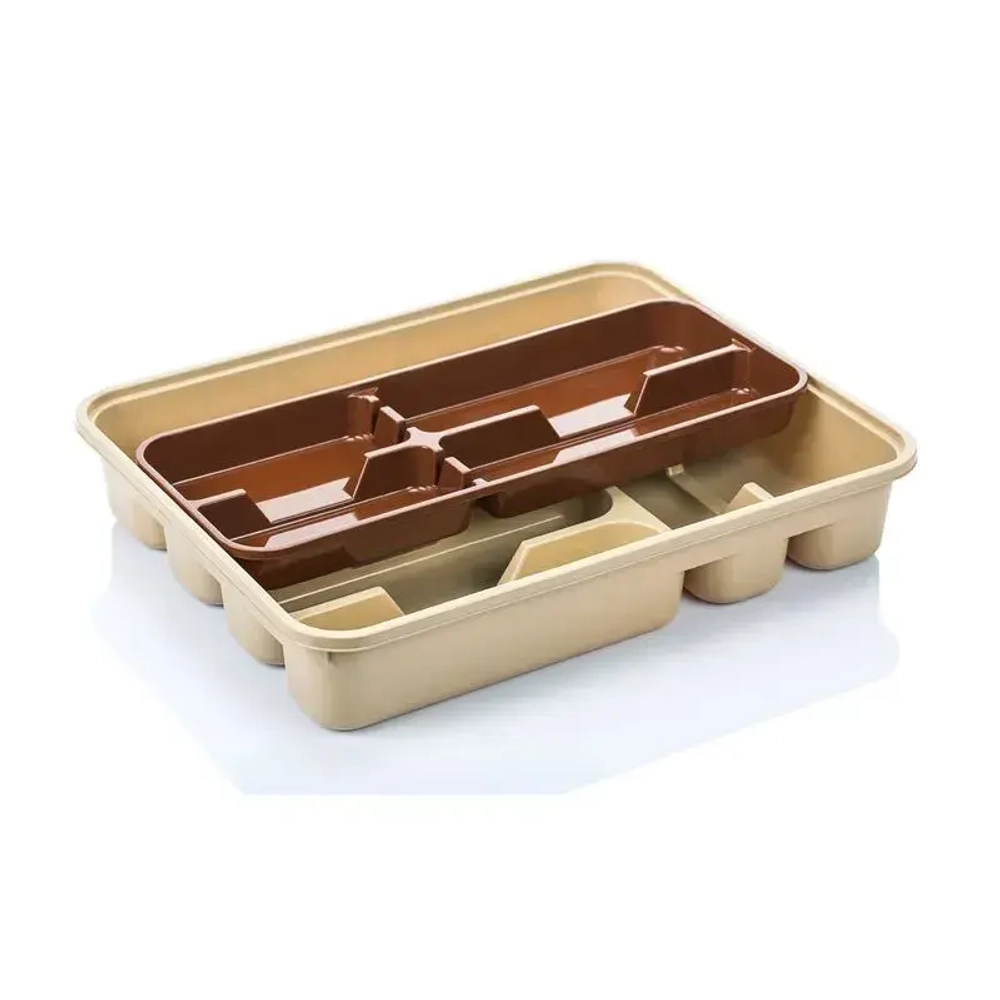 Лоток двойной на 10 секций, Слоновая кость