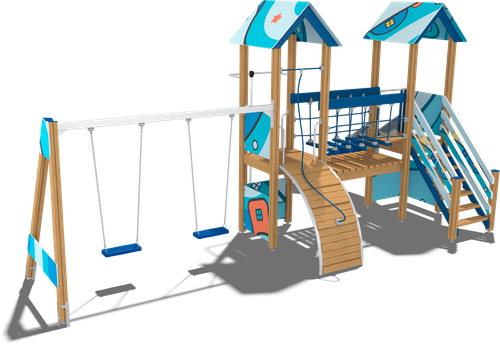 Детский городок Ярославль (стойки дуб, паттерн Fairytale)