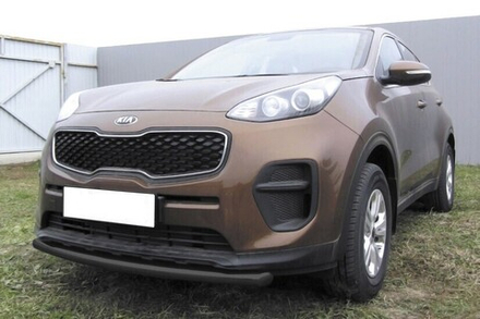 Защита переднего бампера (нержавейка) Kia Sportage (2016-2021) d57 (черный)