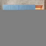 Шкаф Агератум МДФ четырехсекционный с стеллажом в синей эмали - Дуб молочный 8622  230*50*240