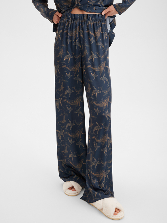 Шелковые брюки с китами