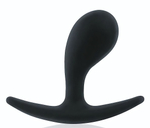Черная анальная пробка эргономичной формы - 5,5 см. (Цвет: черный)