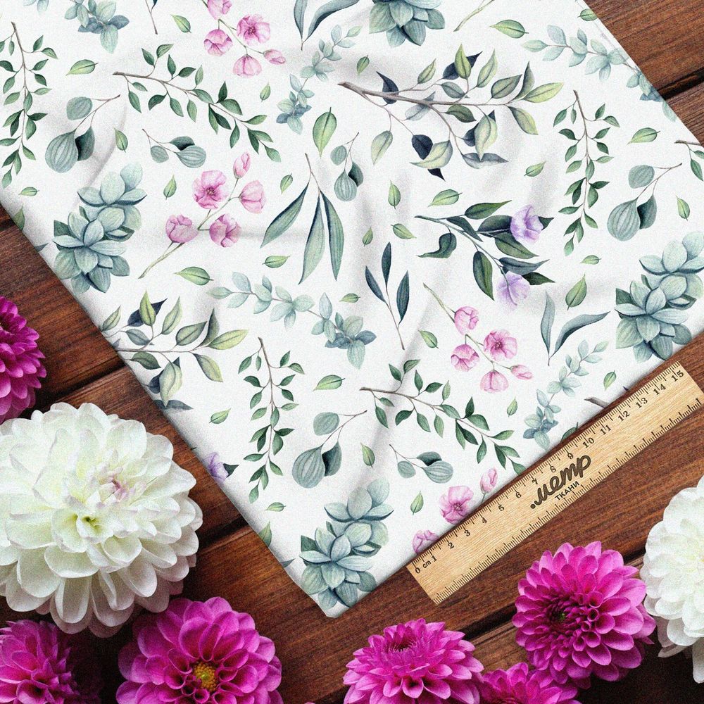 Ткань лен мечтательный и нежный цветок