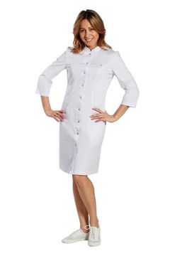 Халат женский H023 3/4 (классик-стрейч/белый 01)