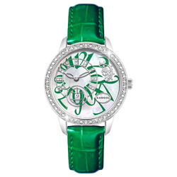 KANGOL Quartz Movement Genuine Leather Strap Watch Women"s Watch White Dial