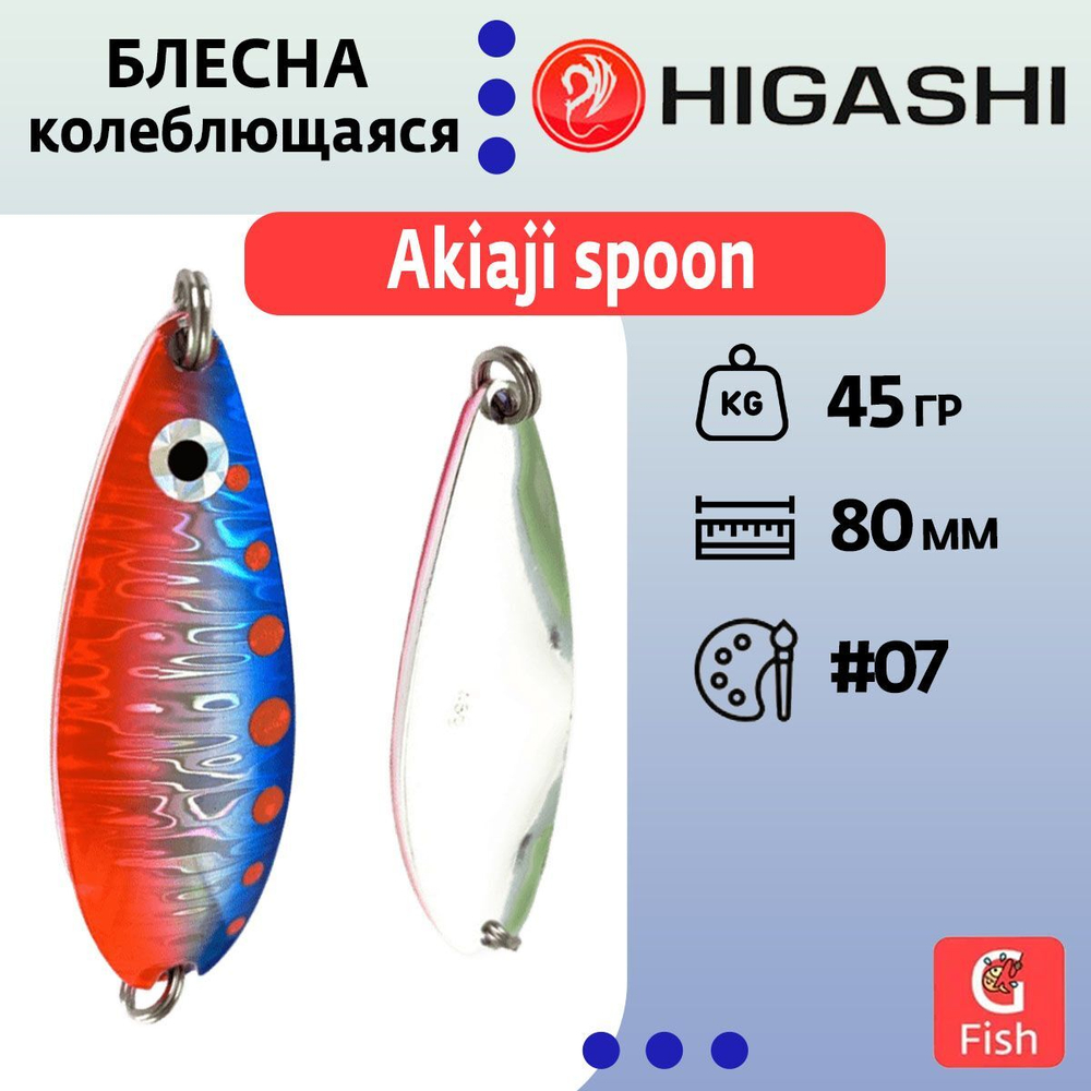 Блесна колеблющаяся HIGASHI Akiaji spoon 45g#19