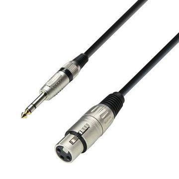 Adam Hall K3 BFV 0300 - кабель микрофонный, XLR (F) - TRS (jack) stereo 6.3 mm, 0.31 мм2, 3 м