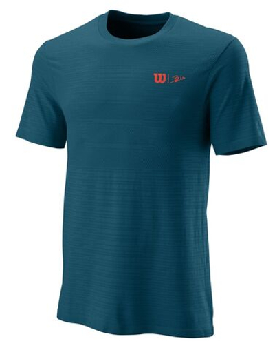 Футболка мужская теннисная Wilson Bela Seamless Crew III M - blue coral